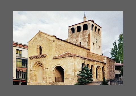 "Eglise de Segovie" où rives et corniches s'alignent pour aplatir les volumes.