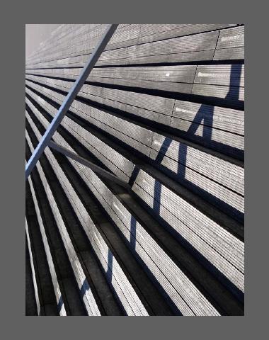 Escalier de la BNF transformé en tribunes.