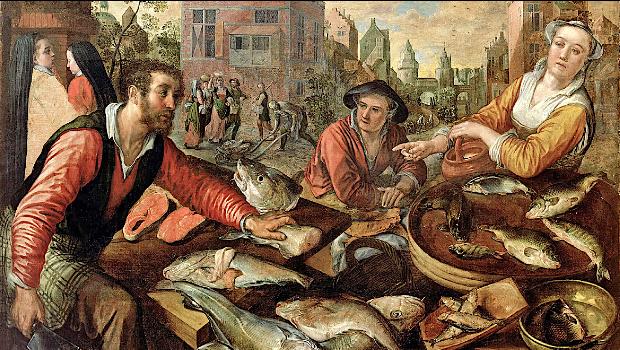 Beuckelaer, "le Marché aux poissons", XVIème siècle.