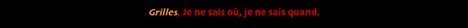 Grilles, Je ne sais où,
