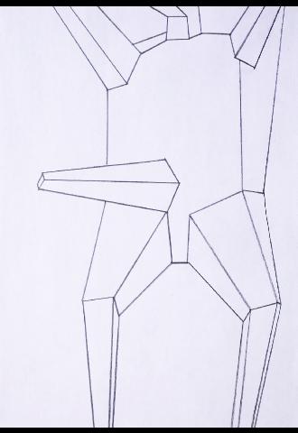 "Homme debout 2", graphite.