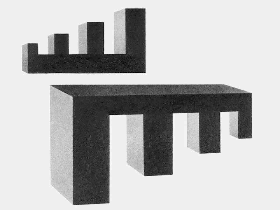 Figure impossible retournable : "Pont de B.", dessin.