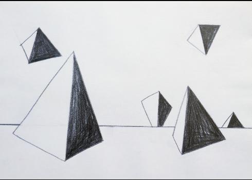 "Pyramides", graphite.